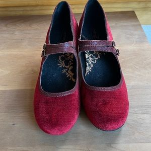 Red Suede Mary Jane’s